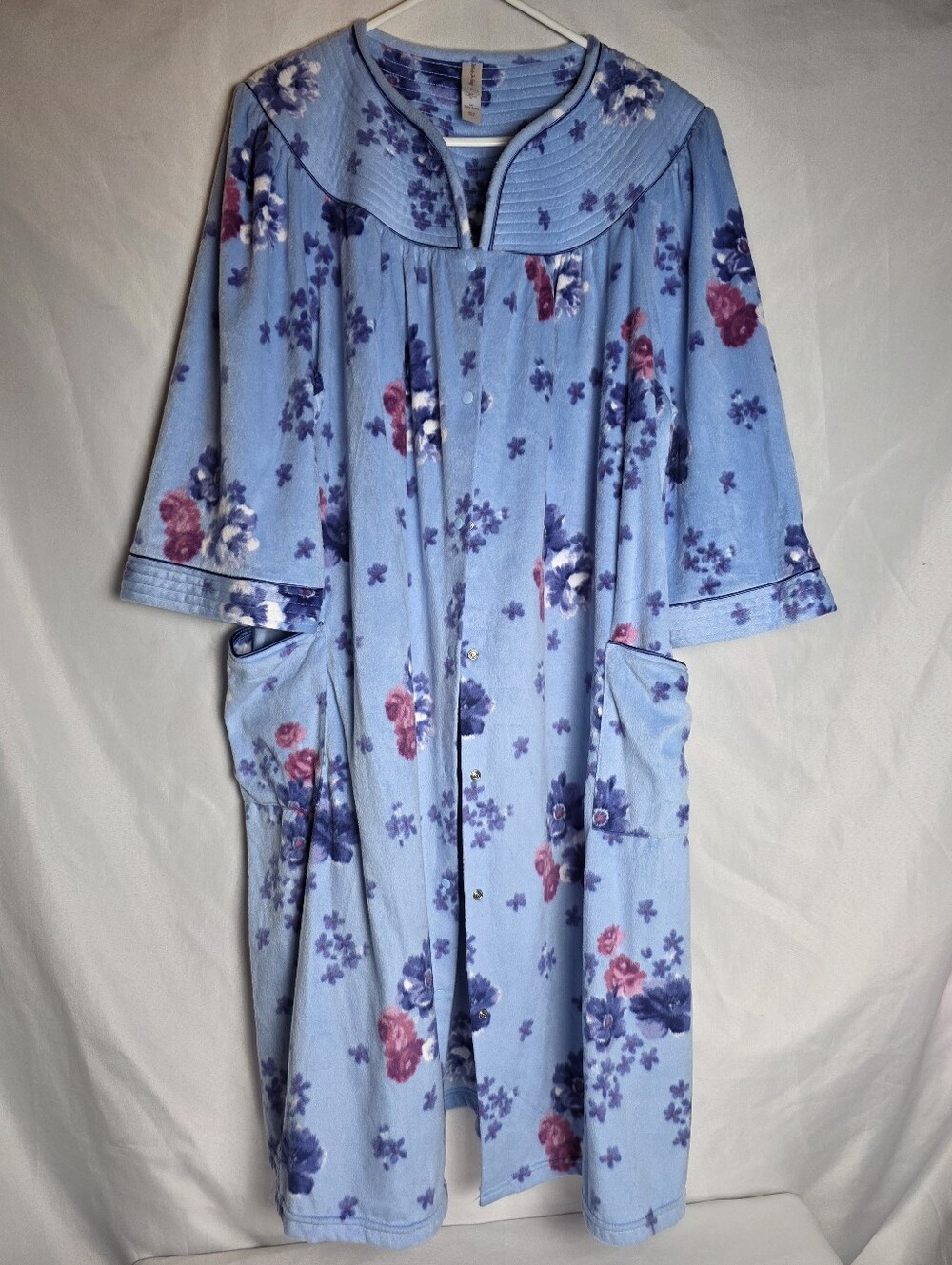 VTG White Stag Floral 3/4 Sleeve Snap Front Cottagcore Housecoat Women's 3X NWT